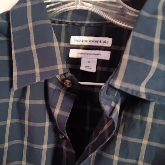 Amazon Essentials Long Sleeve Regular Fit Casual Poplin Shirt Medium NWT - Picture 2 of 5
